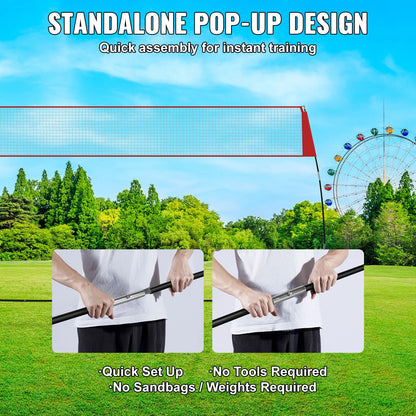 Indoor Outdoor Freestanding Volleyball Training Net with Stand Carry Bag