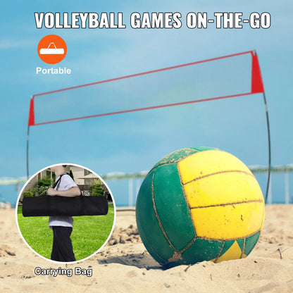 Indoor Outdoor Freestanding Volleyball Training Net with Stand Carry Bag