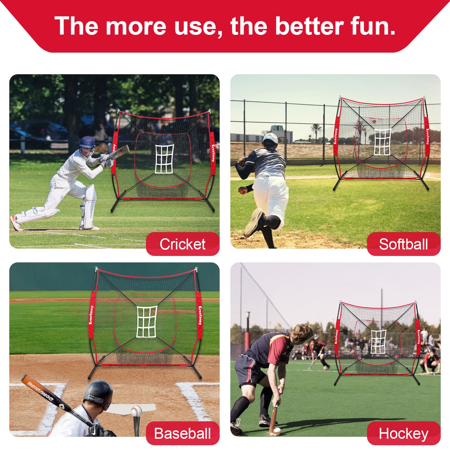 7x7 Portable High Quality Custom Softball Practice Net Baseball Hitting Net With Bow Frame