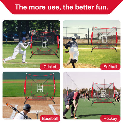 7x7 Portable High Quality Custom Softball Practice Net Baseball Hitting Net With Bow Frame