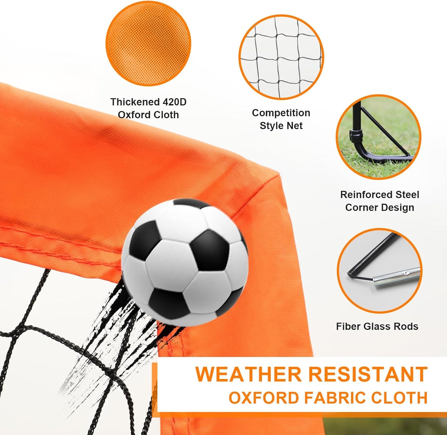 Kids Soccer Goals for Backyard Set,4'x3' Portable Soccer Goal Training Equipment with Ball,Agility Ladder,Cones and Target,Soccer Net for Youth Kids Outdoor/Indoor Games Practices