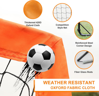 Kids Soccer Goals for Backyard Set,4'x3' Portable Soccer Goal Training Equipment with Ball,Agility Ladder,Cones and Target,Soccer Net for Youth Kids Outdoor/Indoor Games Practices