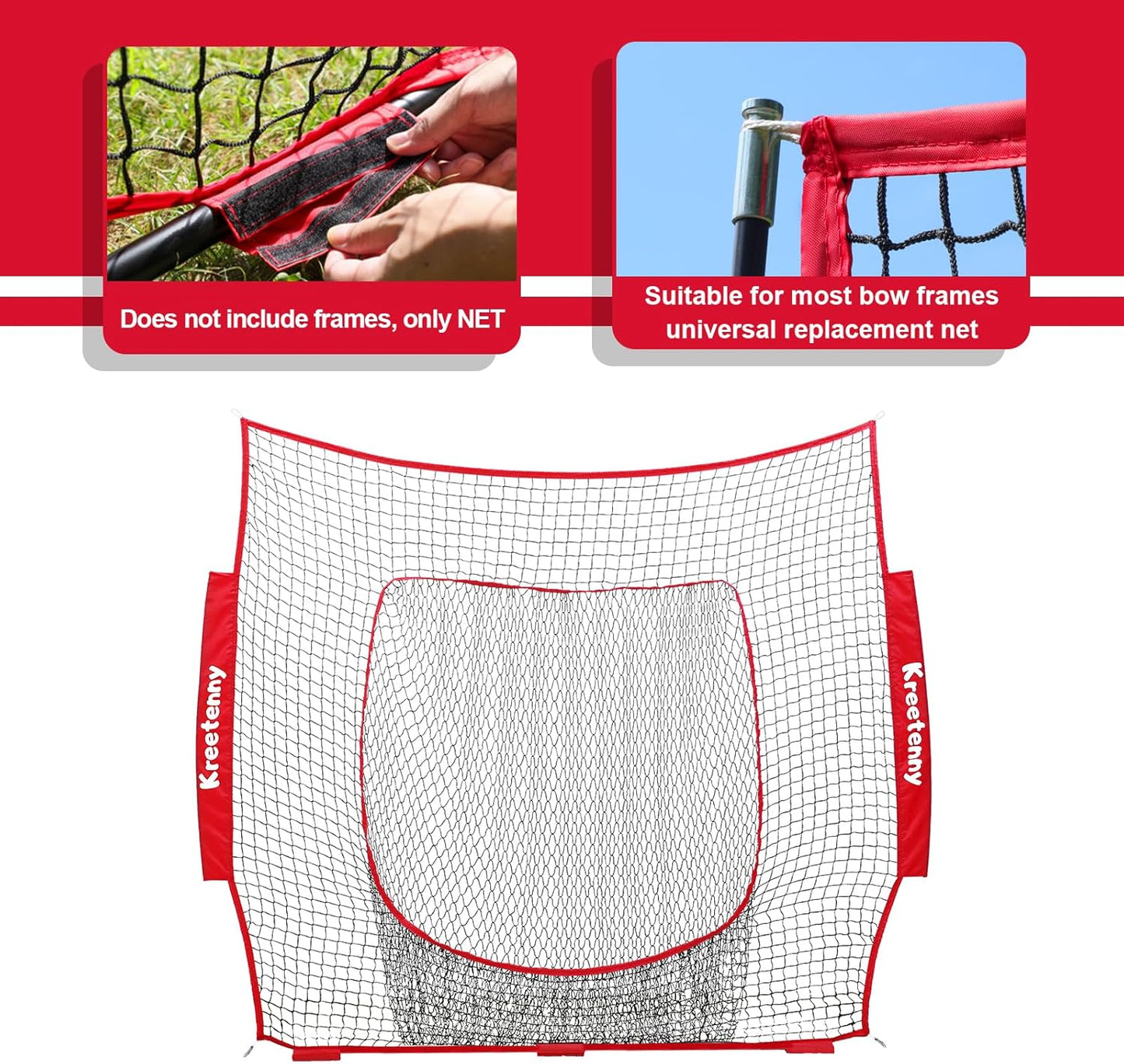 Baseball Replacement Net (NET ONLY),7'×7' Baseball Softball Practice Net,Portable Baseball Training Net for Hitting Batting Catching Pitching,Easy Setup Replacement Net (Without Support Frame)