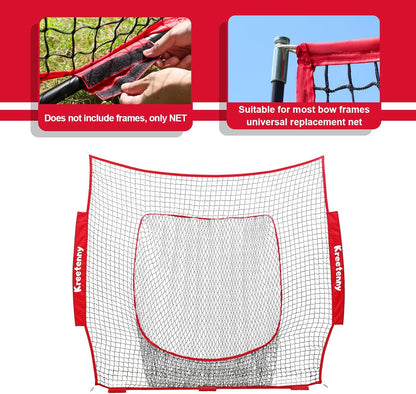 Baseball Replacement Net (NET ONLY),7'×7' Baseball Softball Practice Net,Portable Baseball Training Net for Hitting Batting Catching Pitching,Easy Setup Replacement Net (Without Support Frame)
