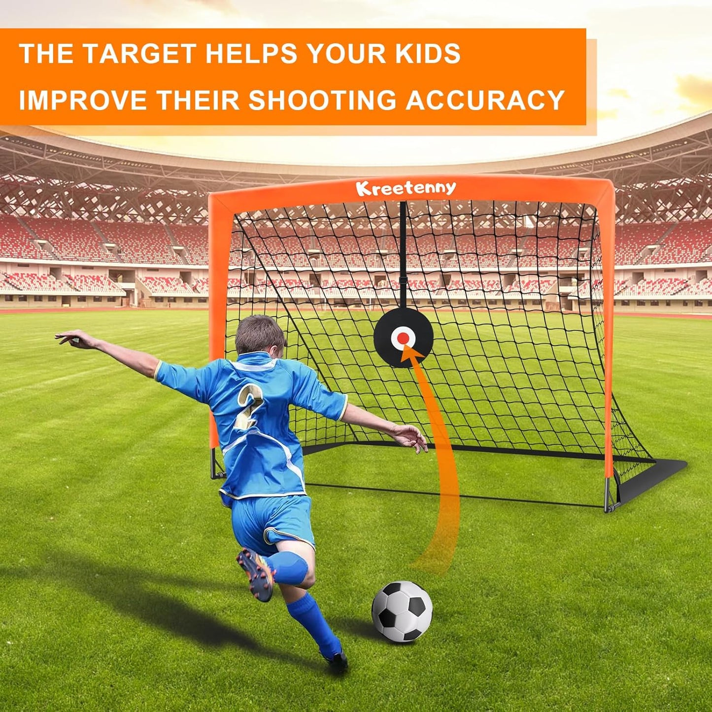 Kids Soccer Goals for Backyard Set,4'x3' Portable Soccer Goal Training Equipment with Ball,Agility Ladder,Cones and Target,Soccer Net for Youth Kids Outdoor/Indoor Games Practices