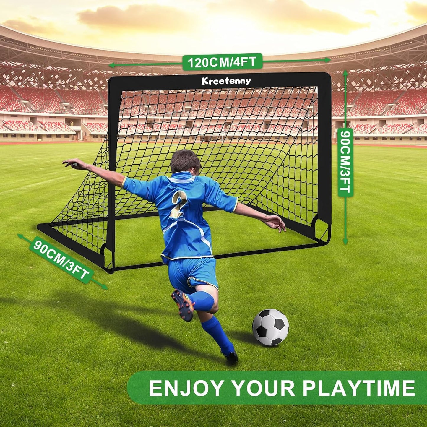 4'x3' Portable Soccer Goal for Kids,Soccer Goals Net for Backyard,Pop Up Soccer Goals with Carry Bag,Folding Soccer Goals for Youth Kids Outdoor/Indoor Games and Practices