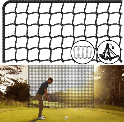 Golf Net,10x10ft Heavy Duty Polyester Golf Practice Net with 12 Elastic Ropes and 4 Carabiners,Golf Hitting Net for Baseball,Hockey, Football, Volleyball for Indoor Outdoor Garden