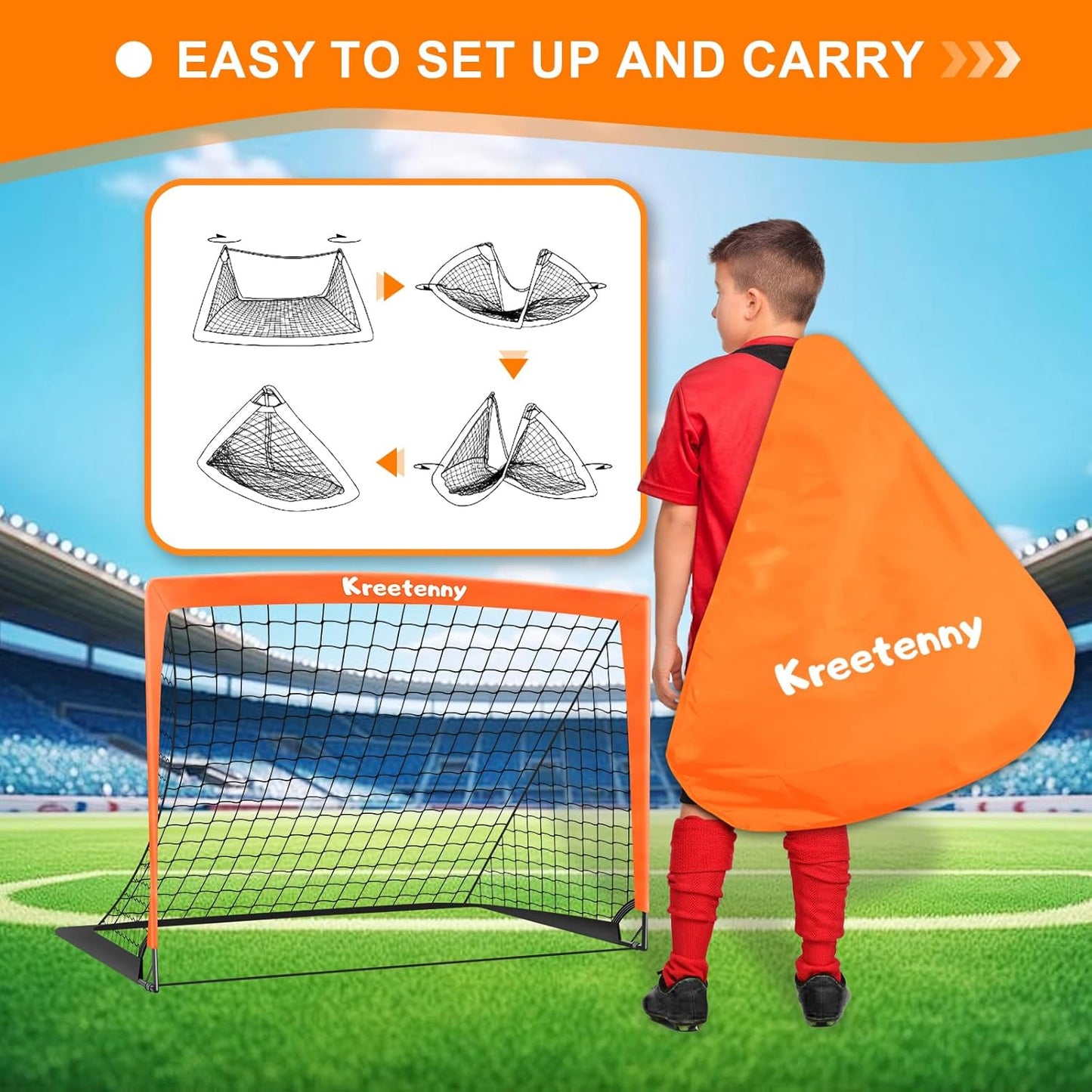 Kids Soccer Goals for Backyard Set,4'x3' Portable Soccer Goal Training Equipment with Ball,Agility Ladder,Cones and Target,Soccer Net for Youth Kids Outdoor/Indoor Games Practices