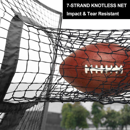 Football Nets for Throwing, 7 x 7ft Football Target Net, 5 Target Pockets Quarterback Throwing Net, Football Trainer Training Practice Net with Carry Bag