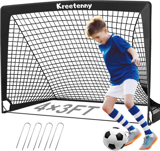 4'x3' Portable Soccer Goal for Kids,Soccer Goals Net for Backyard,Pop Up Soccer Goals with Carry Bag,Folding Soccer Goals for Youth Kids Outdoor/Indoor Games and Practices