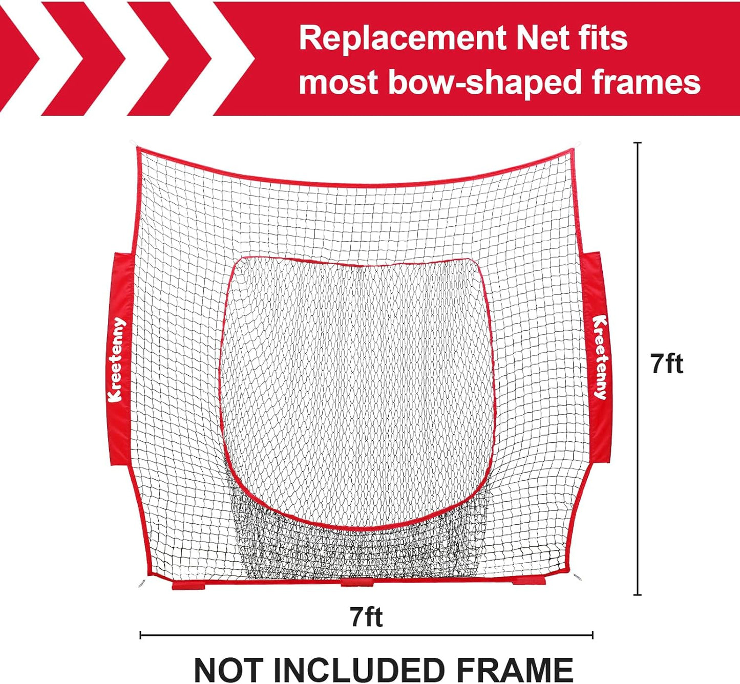 Baseball Replacement Net (NET ONLY),7'×7' Baseball Softball Practice Net,Portable Baseball Training Net for Hitting Batting Catching Pitching,Easy Setup Replacement Net (Without Support Frame)