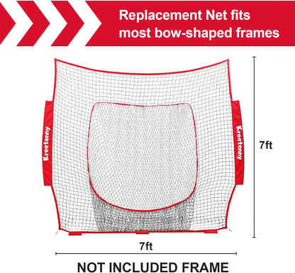 Baseball Replacement Net (NET ONLY),7'×7' Baseball Softball Practice Net,Portable Baseball Training Net for Hitting Batting Catching Pitching,Easy Setup Replacement Net (Without Support Frame)