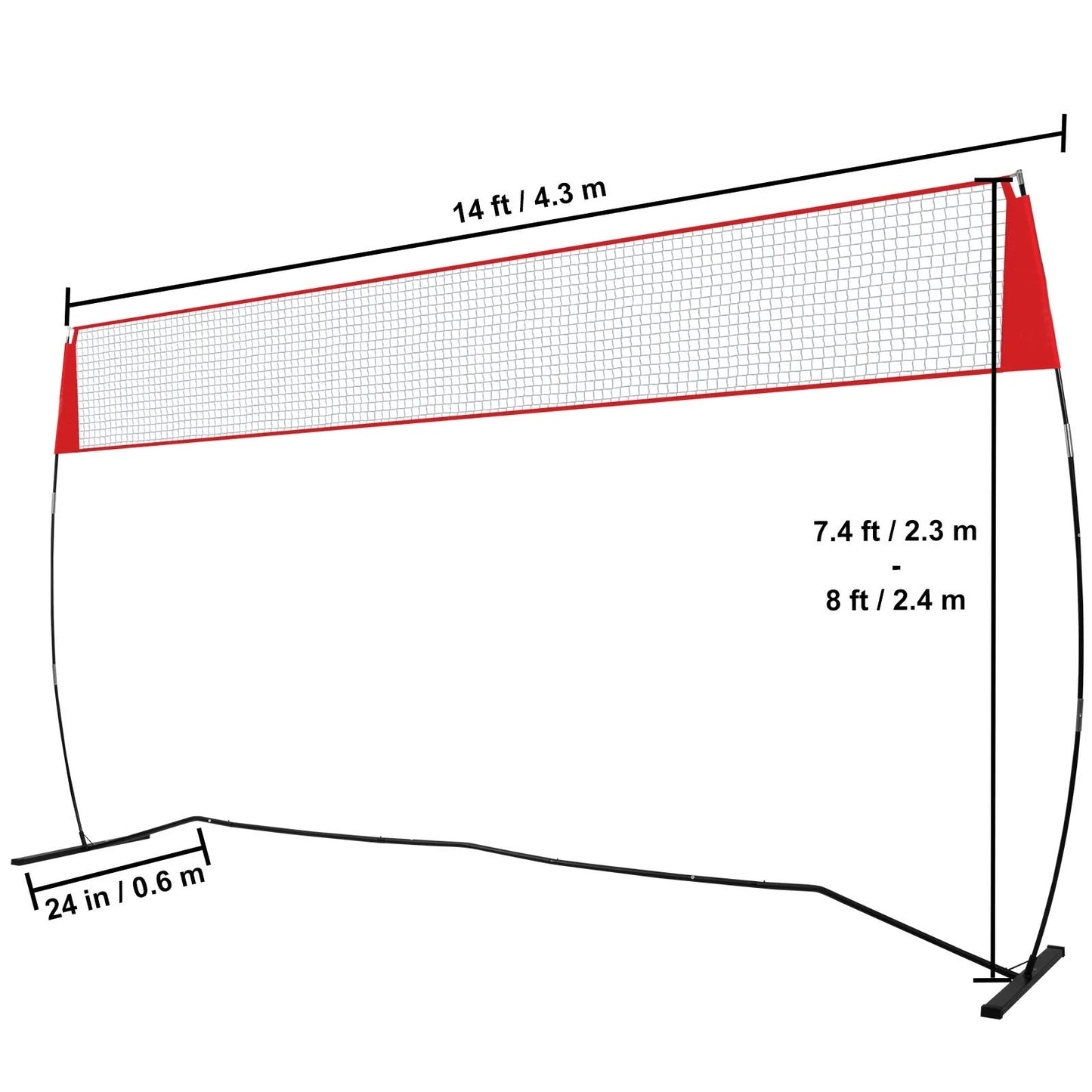 Indoor Outdoor Freestanding Volleyball Training Net with Stand Carry Bag