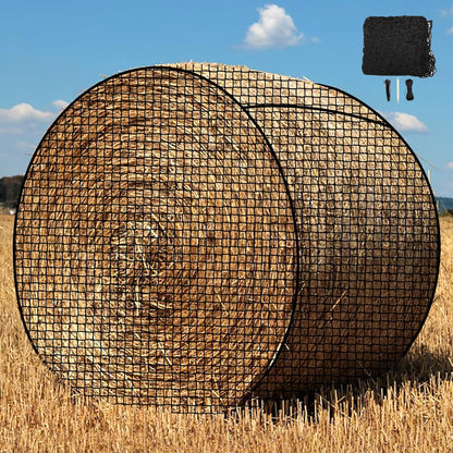 Large Round Bale Hay Net 5x5 ft for Horses, Heavy Duty Slow Feed Hay Net with Knotless Design and 1.7" Holes for Livestock Goats, Fits for Round Bales 4x4-5x5ft or Square Bales 3x3x8-4x4x8ft