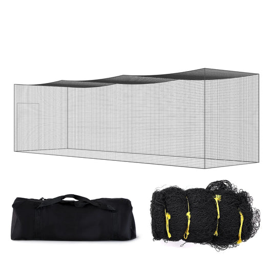 Softball Baseball Batting Cage Netting Heavy Duty PE Pitching Batting Net ,One-piece Square Practice Portable Pitching Cage Net w/Bag (Net Only)